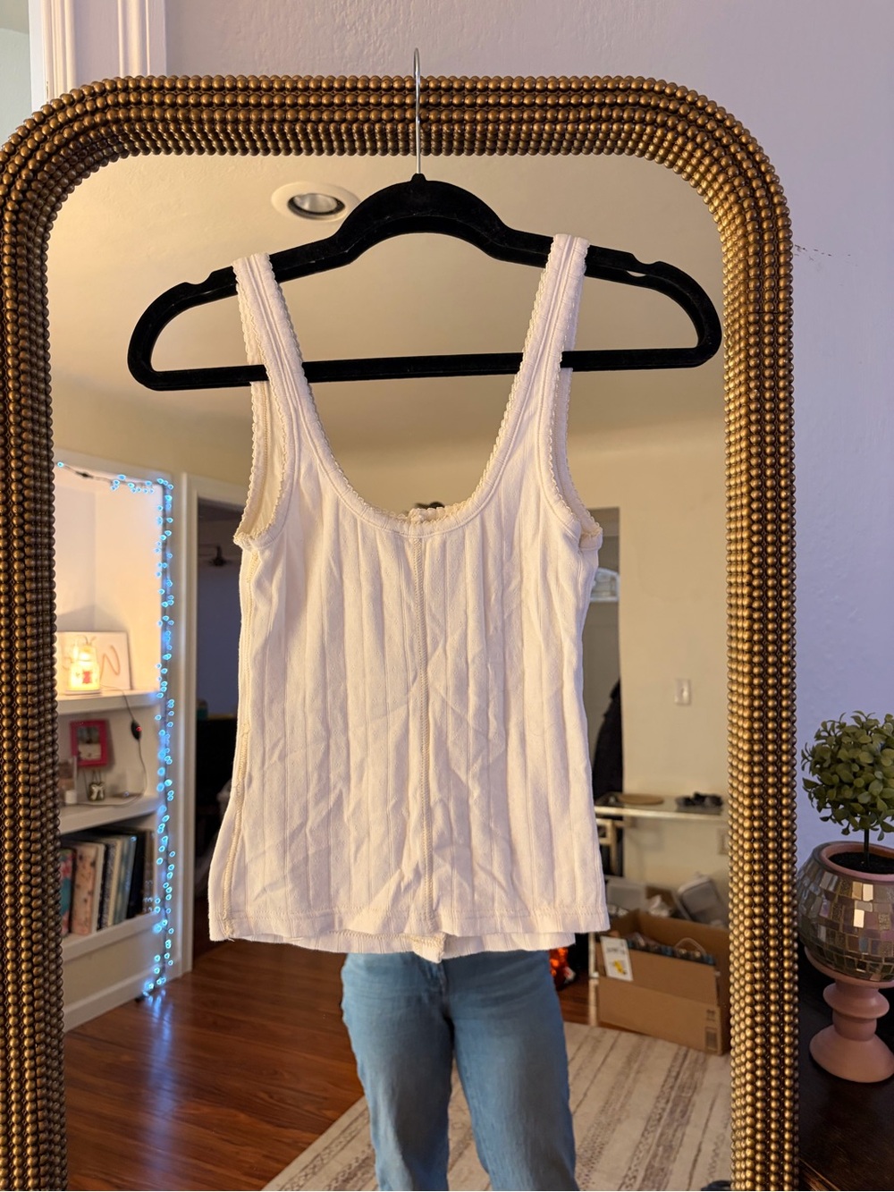 Free People White Button-Front Tank Top | XS - Picture 7 of 7